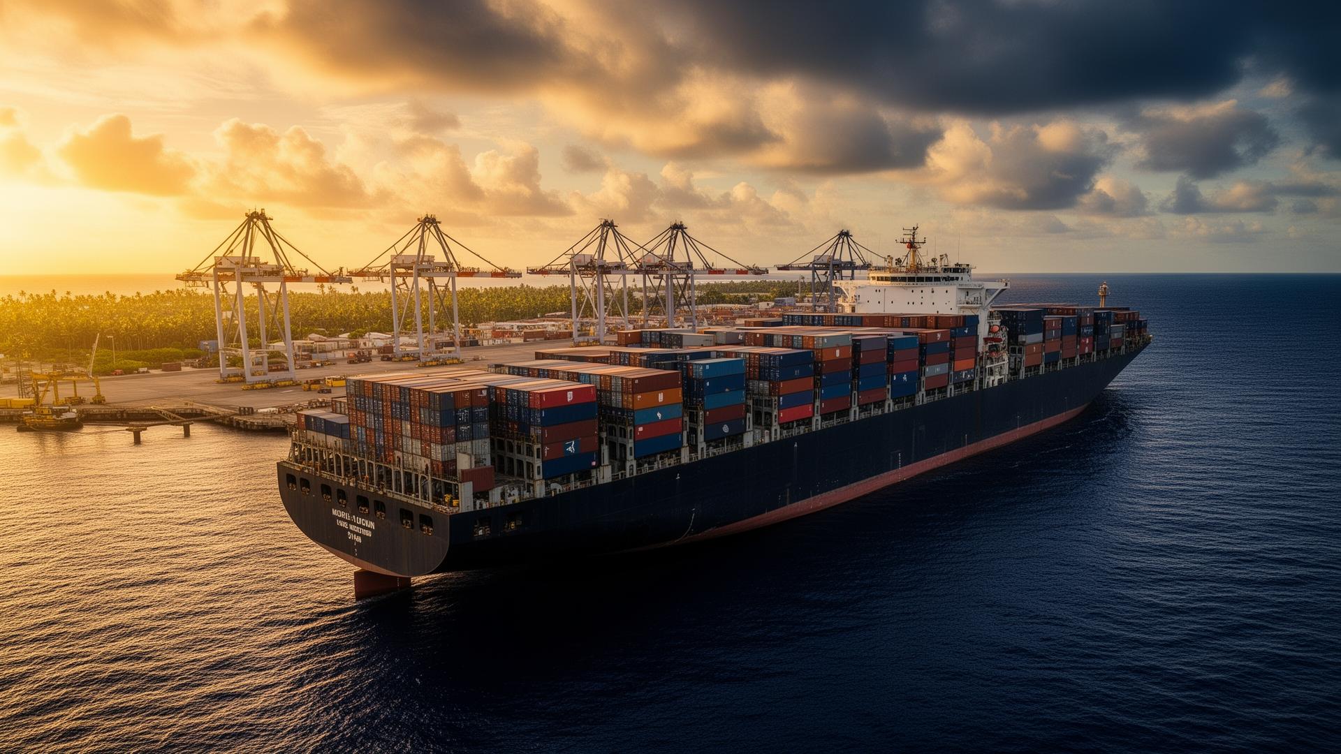 Cargo ship at port